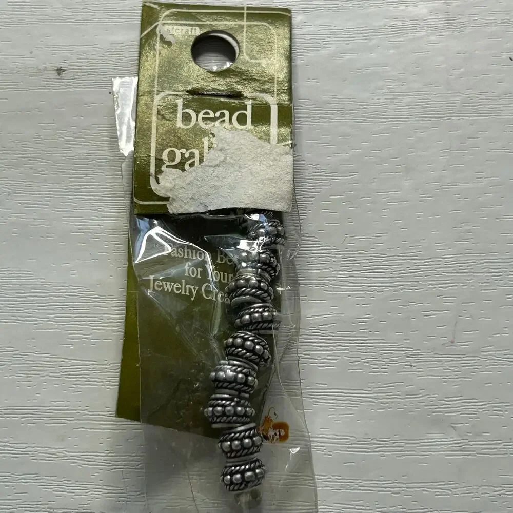 Bead Gallery Silver Metal Bead Findings Lot 7 Cards